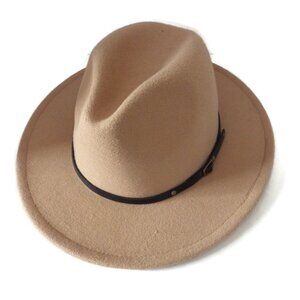 Tan Fedora Hat/ Poly-Wool Blend Felt/`22"